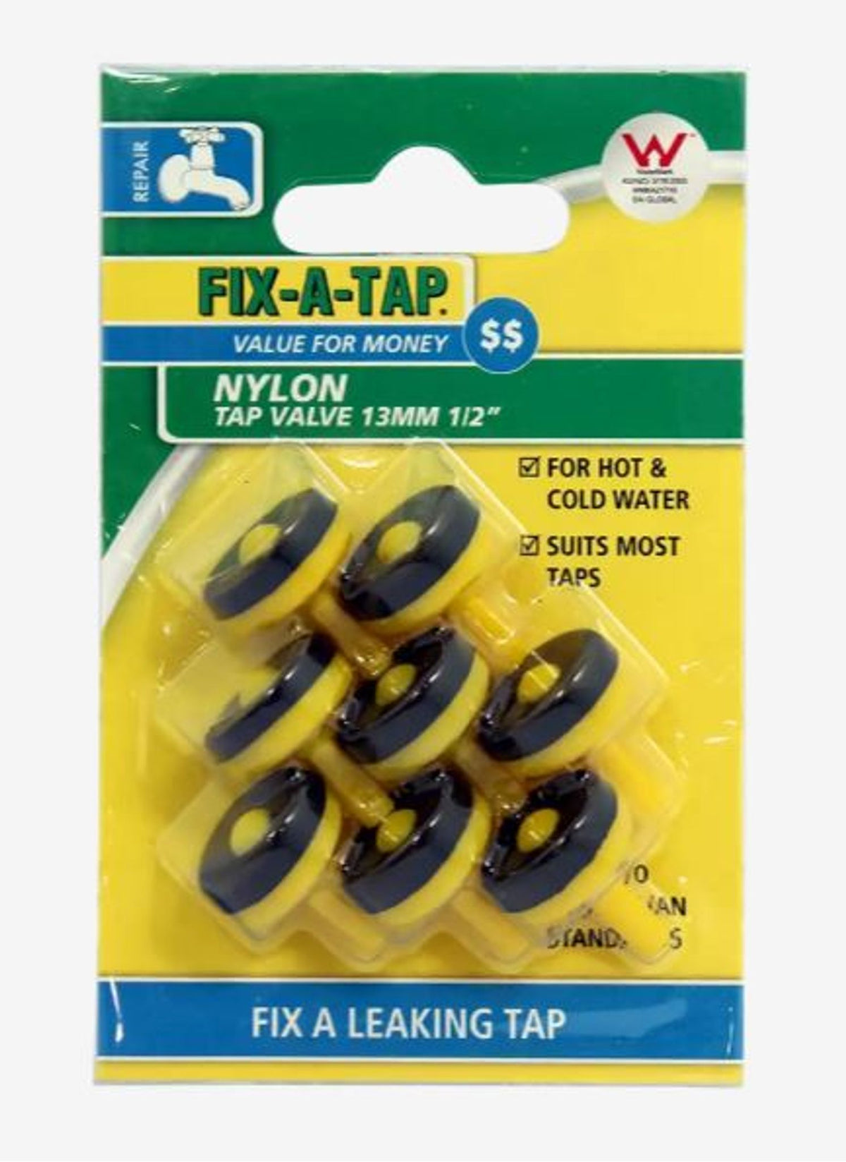 Fixatap Nylon 12mm Tap Valve (8 Pack) 208118