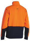 Bisley Hi Vis Fleece 1/4 Zip Pullover Orange/Navy