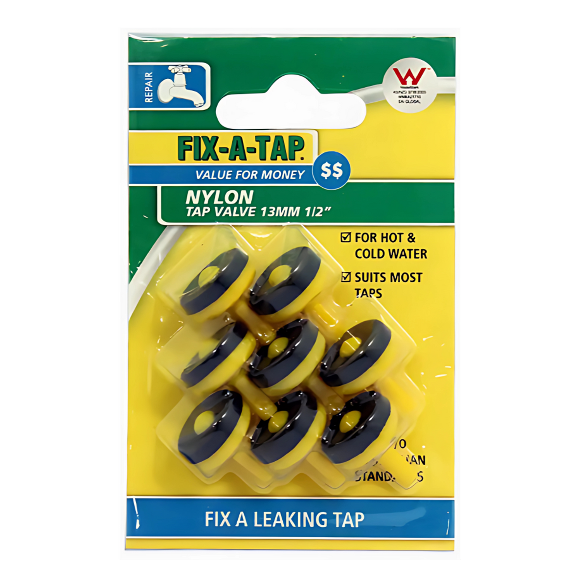 Fixatap Nylon 12mm Tap Valve (8 Pack) 208118