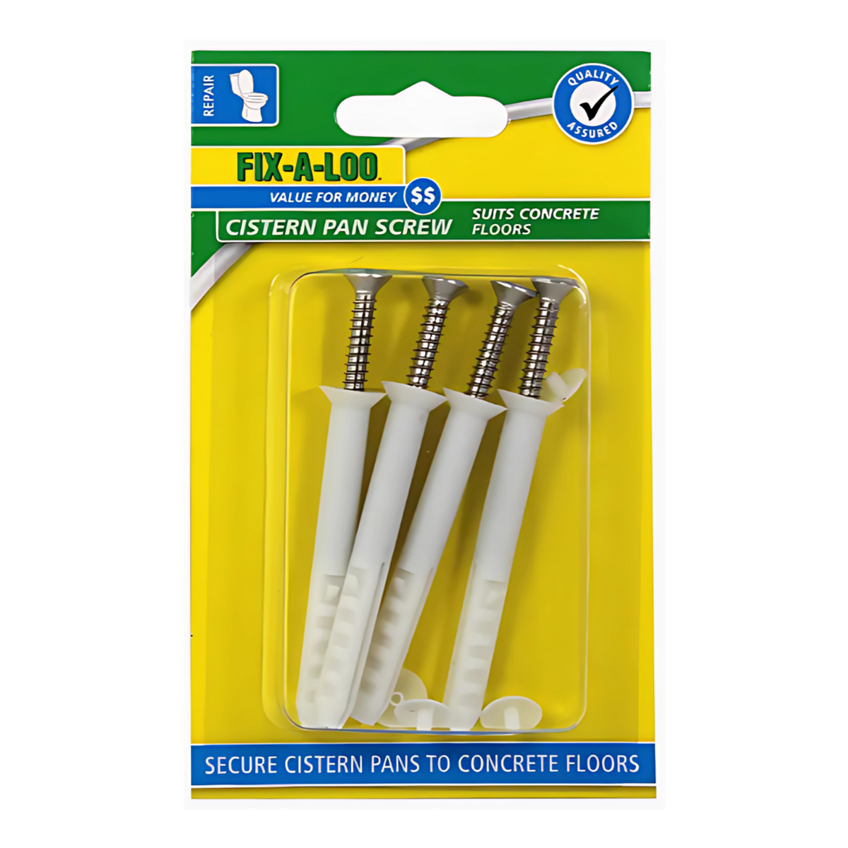 Fixatap Pan Screw and Plug S/Steel for Concrete Floor (4 Pack)