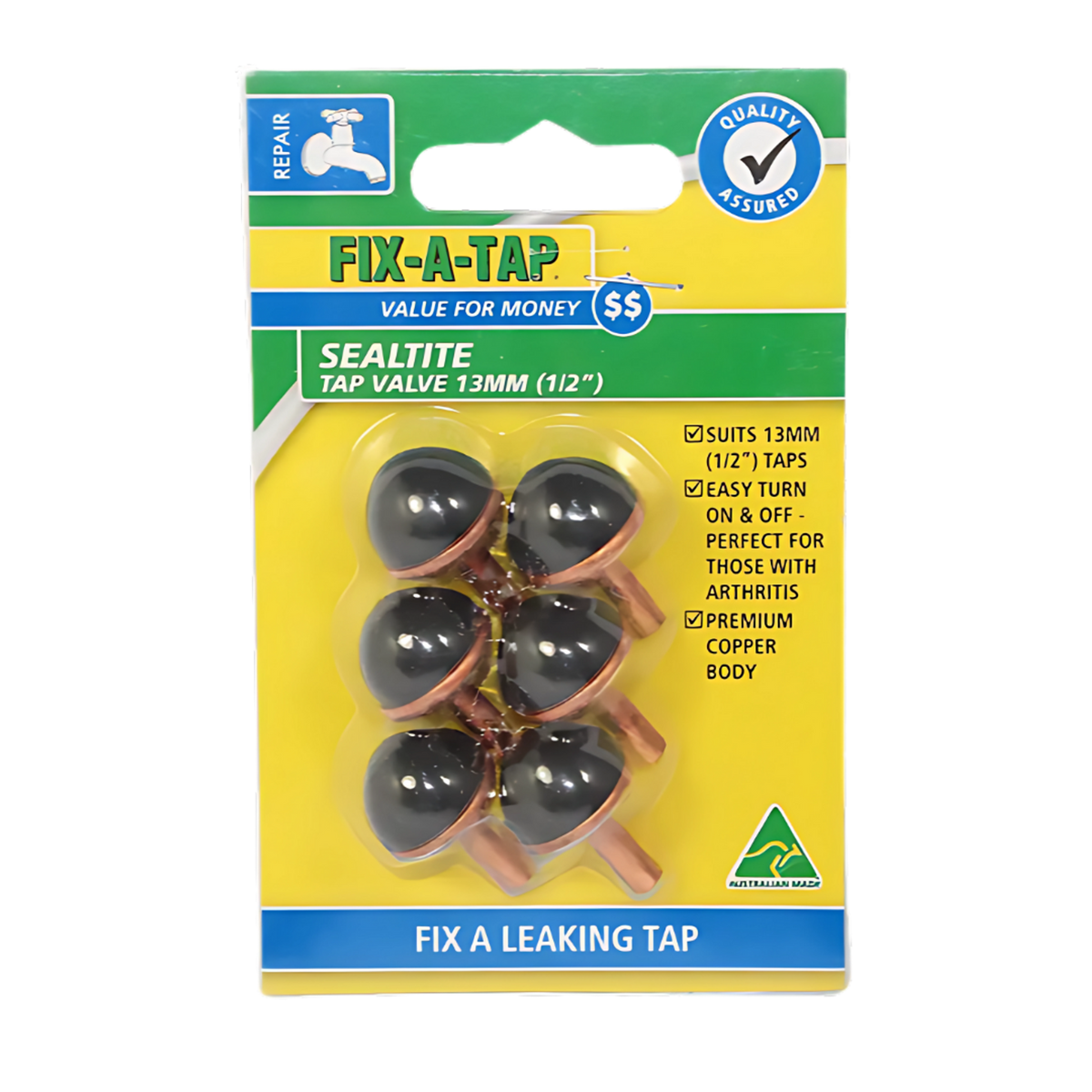 Fixatap Sealtite 12mm Tap Valve (6 Pack) 211224