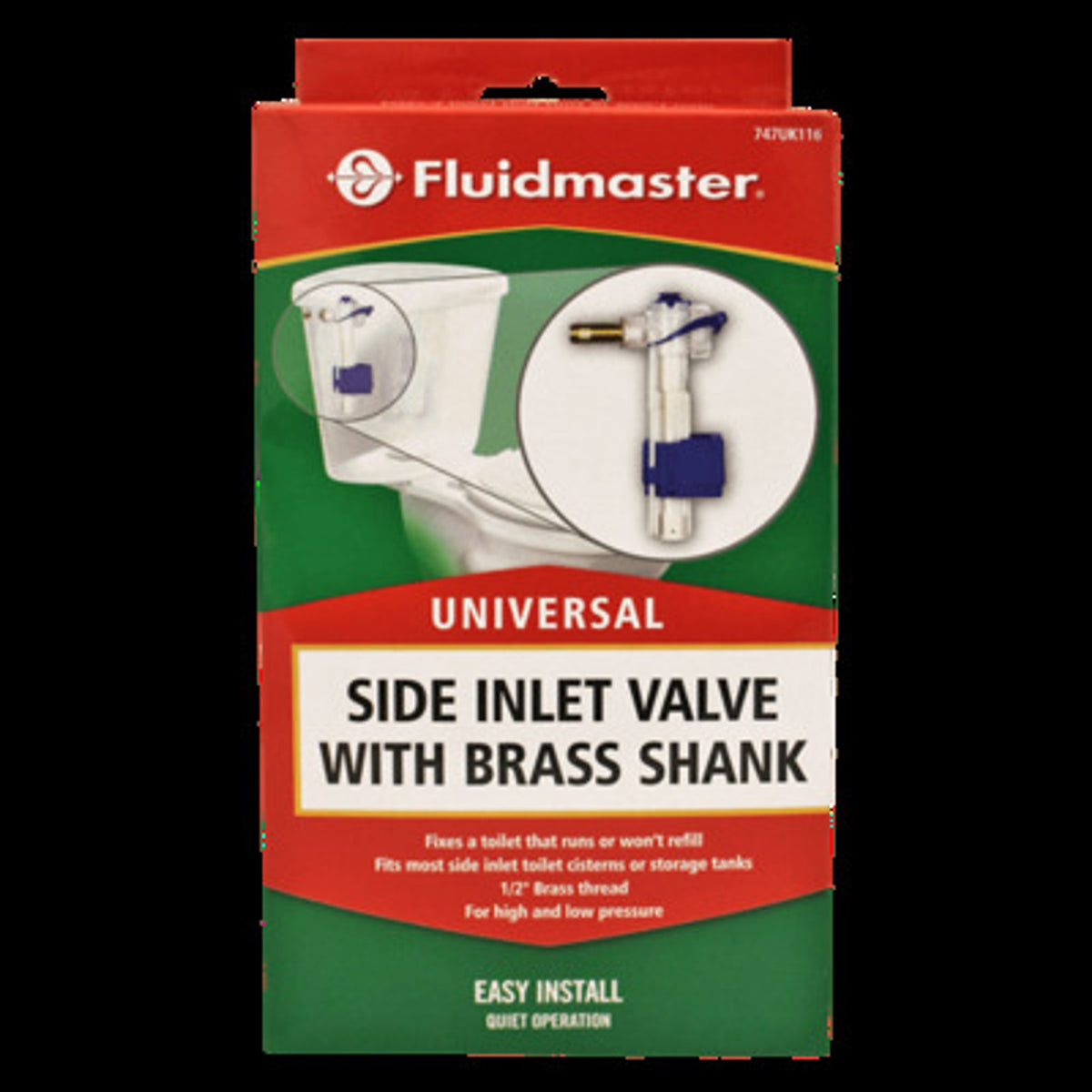 Fluidmaster Side Entry Valve 12mm Brass Thread