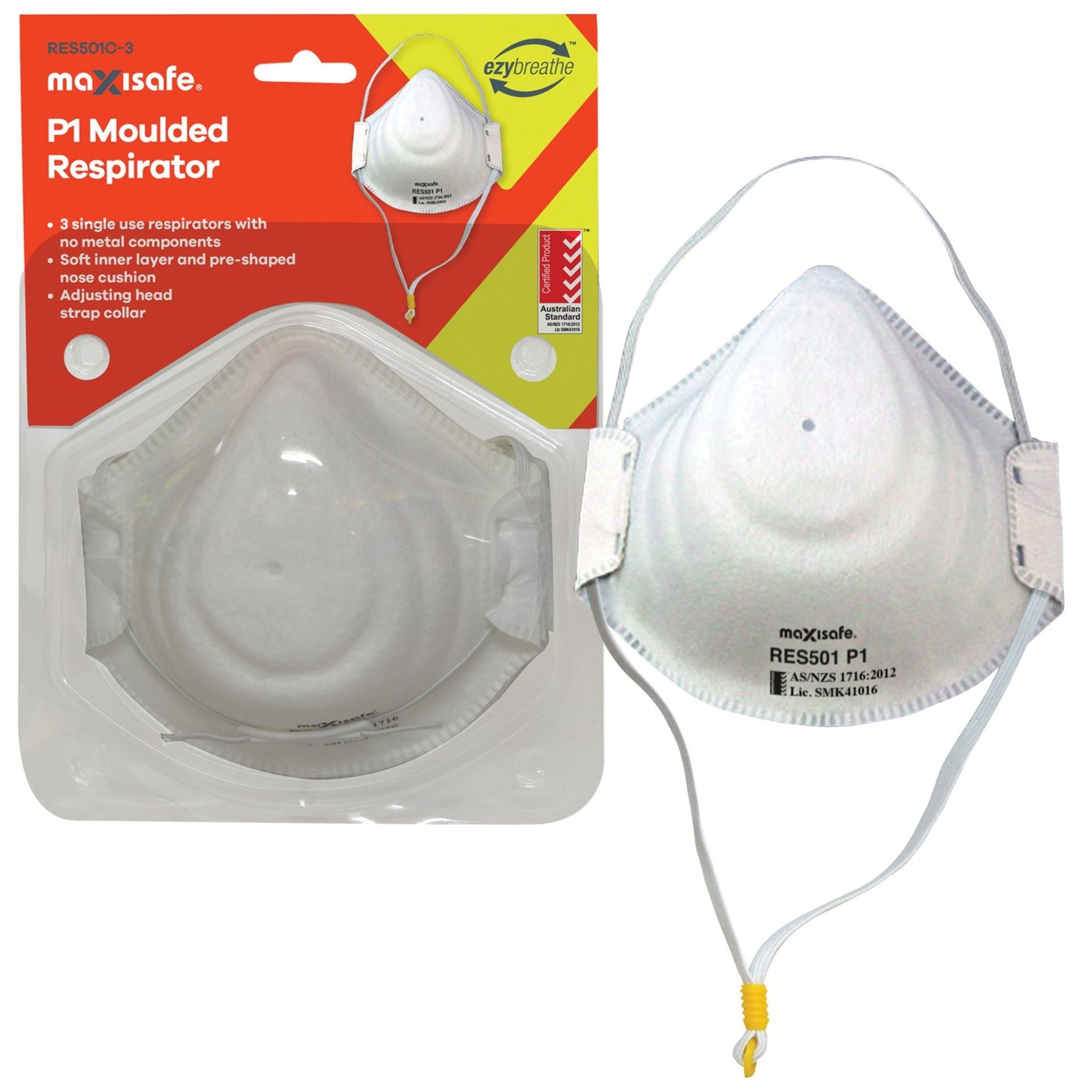 Maxisafe P1 Respirator Dust Mask  (3 Pack)