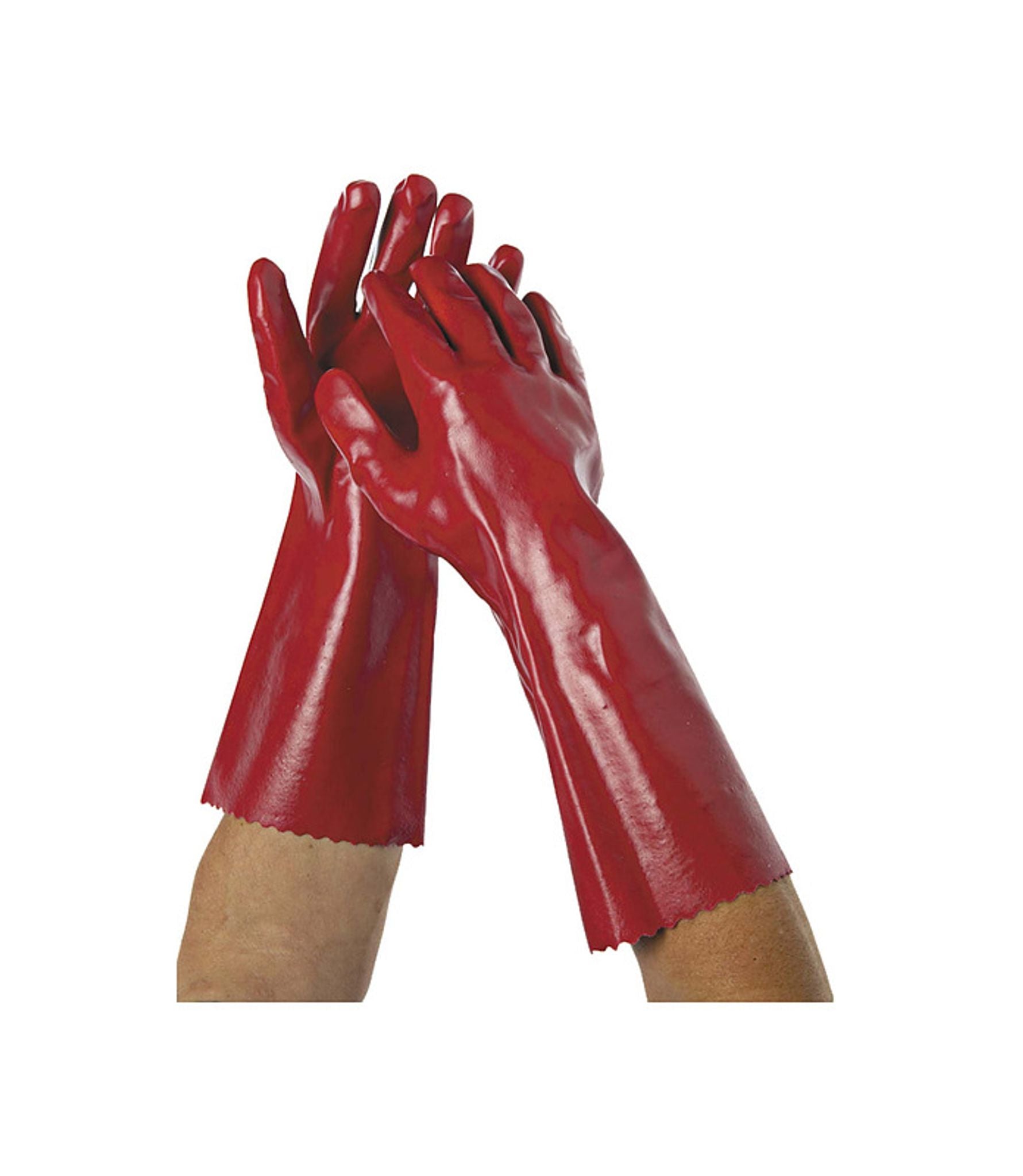 Red Long PVC Glove 400mm (Pair)