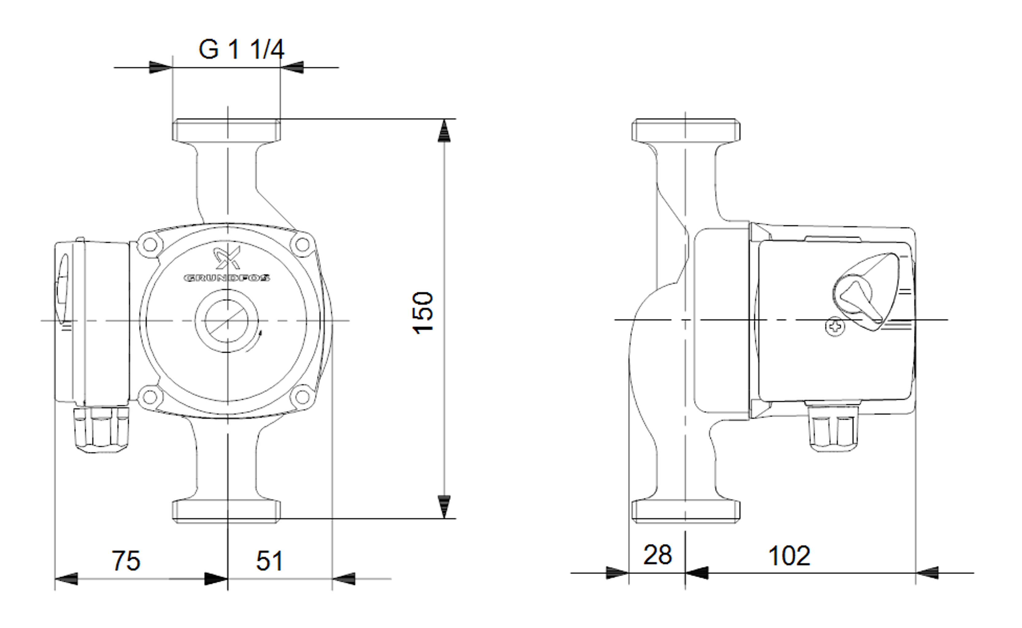 Grundfos Circulator Pump UPS20-60N